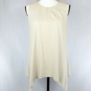 Shark Bite Hem Line Sleeveless Tunic